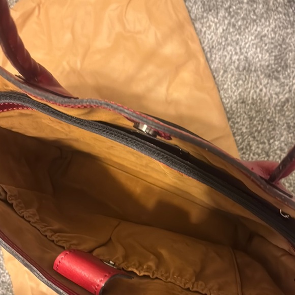 Patricia Nash Deep Red Tote Bag with Textured Material and Spacious Design - Picture 10 of 11